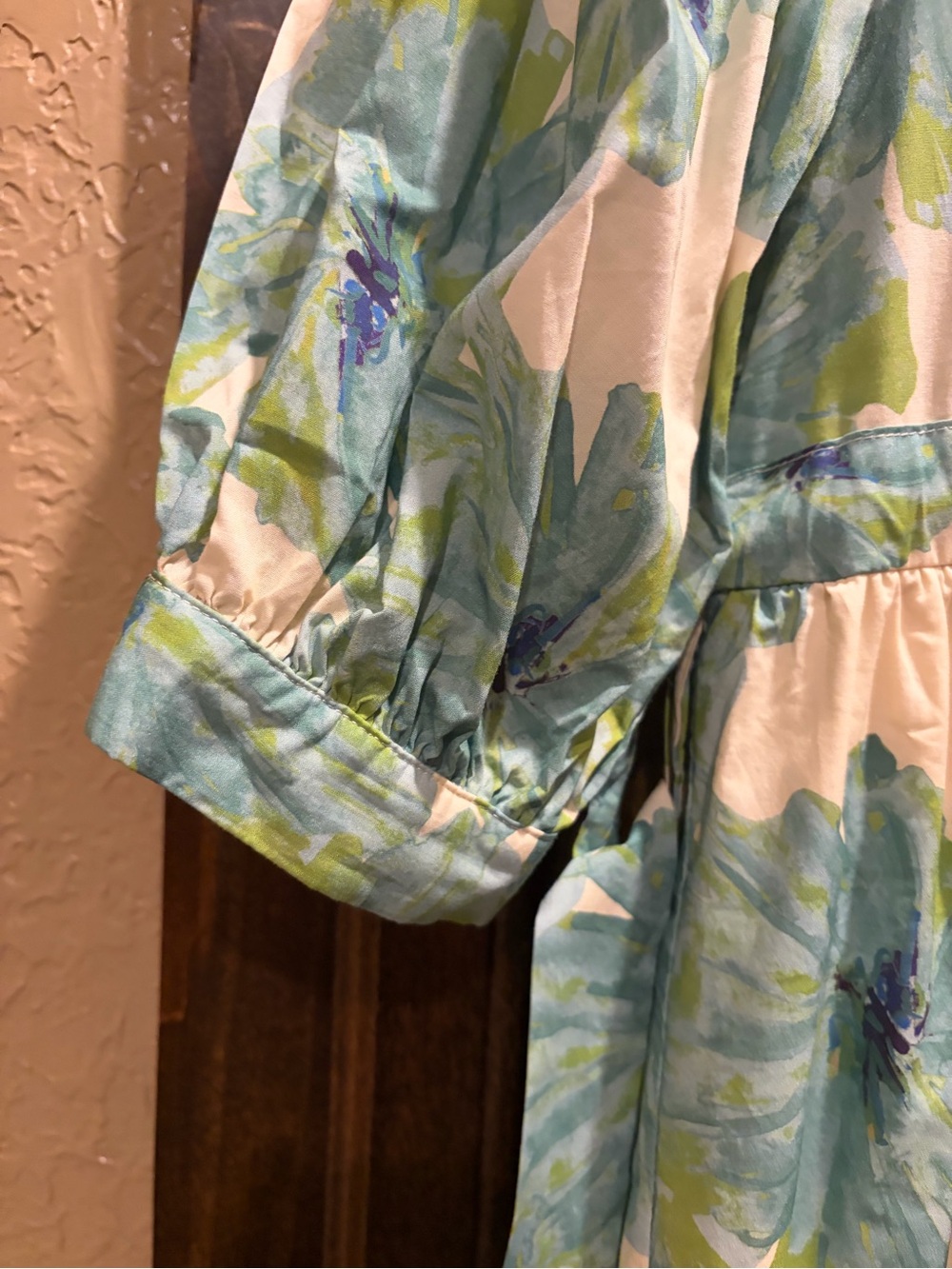 GIGI PIP Cream Midi Dress with Green Floral Print - Picture 4 of 5